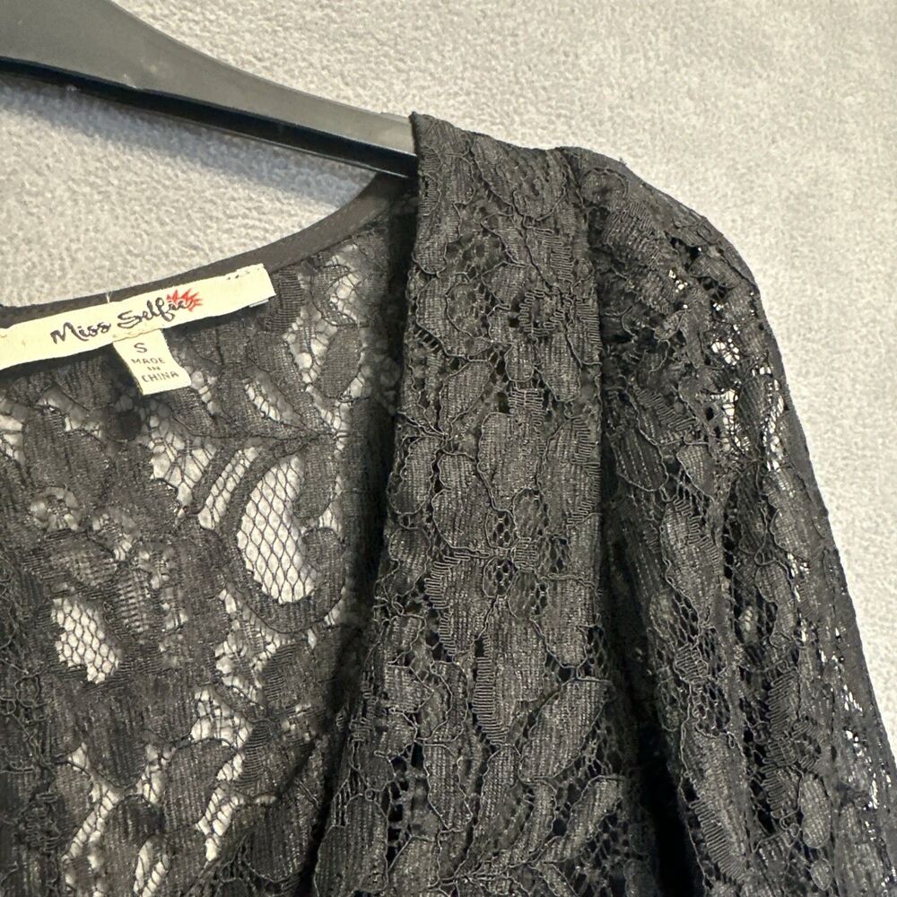 Miss‎ Selfie Lace Up Crop Top Size S Black Whimsigoth Vamp Ren Fair Sexy Y2K - Picture 8 of 10